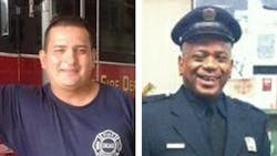Chicago firefighters Mario Araujo (left) and Edward Singleton. Chicago firefighters Mario Araujo (left) and Edward Singleton.