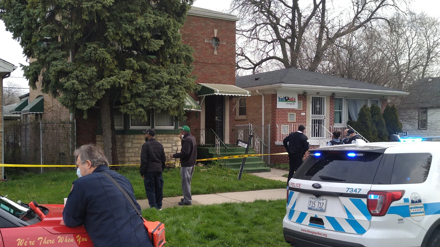 A Chicago firefighter was injured after the floor collapsed while battling a fatal house blaze Wednesday in the city's Fernwood neighborhood.