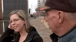 Oklahoma City bombing victim and now-retired firefighter Rowdy Baxter, who rescued her from the rubble.