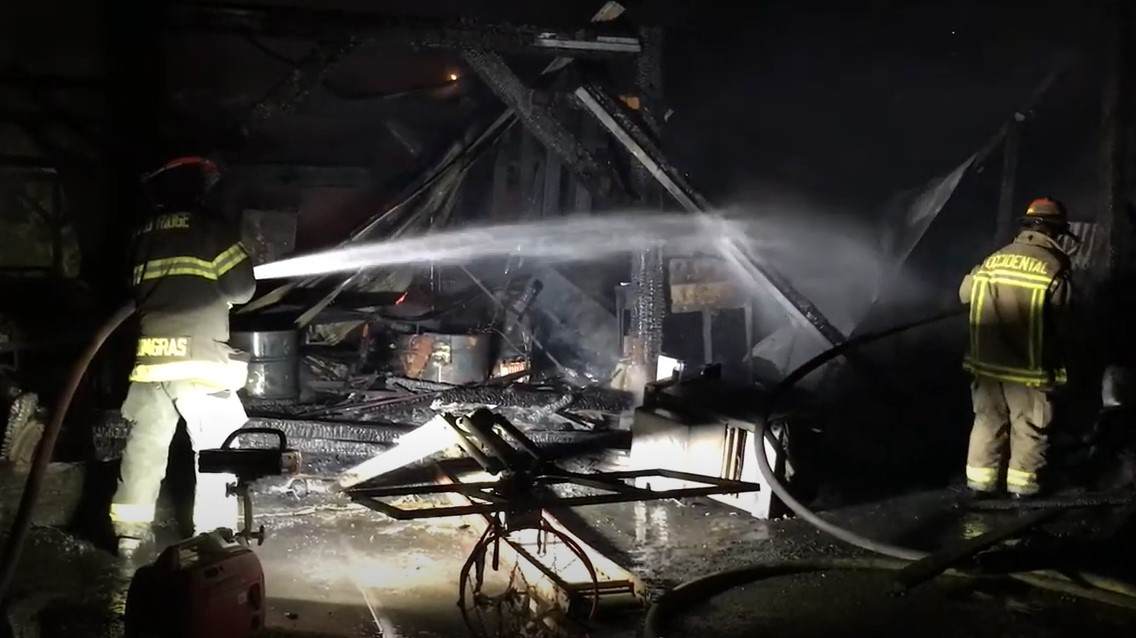 A massive fire broke out at the Occidental Arts and Ecology Center, west of Occidental, CA.