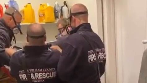 Prince William County, VA, firefighters rescued a Woodbridge teen who was stuck in a washing machine during a hide-and-seek game Sunday.