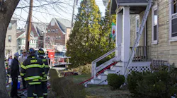 Quincy, MA, firefighters rescued a man from the second floor of burning house Monday.