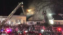Firefighters from multiple departments helped Ridgewood, NJ, crews battle a large, multi-alarm blaze that broke out in a building in the city's business district late Sunday.