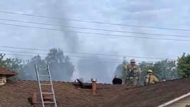 An Orange County, CA, firefighter suffered a leg injury while battling a fatal residential blaze in Rossmoor early Monday.