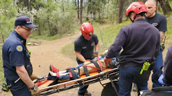 Spokane Valley, WA, firefighters rescue a boy who fell around 40 feet from a cliff while hiking Wednesday in the Dishman Hills Conservation Area.