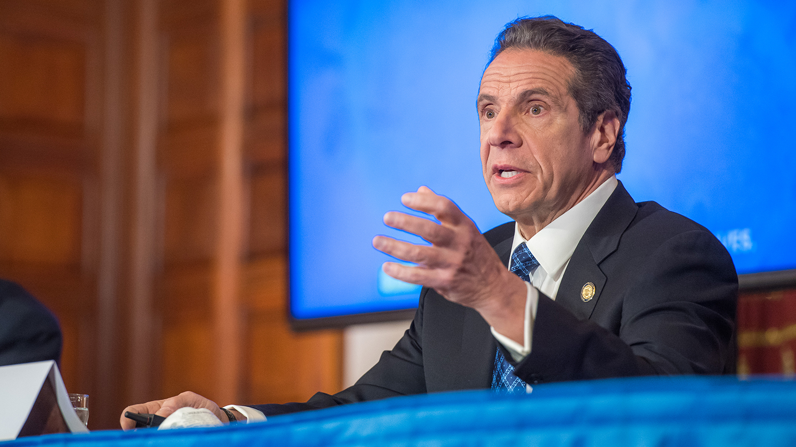 New York Gov. Andrew Cuomo speaks to the media during his daily COVID-19 press briefing on April 24, 2020.