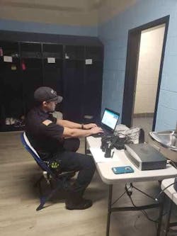 Office supplies were obtained, WiFi was set up and firefighters were able to go about their normal routines at one of the satellite stations. Office supplies were obtained, WiFi was set up and firefighters were able to go about their normal routines at one of the satellite stations.