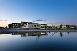 The first floor elevation needed to be raised so that the lower-level squad garage would be above the water table. The first floor elevation needed to be raised so that the lower-level squad garage would be above the water table.