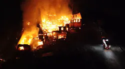 Fire engulfed the former paper mill in Ashuelot early Sunday.