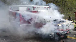 A Beacon Hose Company Not. 1 ambulance caught fire while taking a patient to the hospital Monday in Beacon Falls, CT.