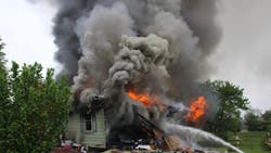 Crews from four fire departments responded to a fiery residential explosion in Berlin, CT, on Monday that injured at least one person. Crews from four fire departments responded to a fiery residential explosion in Berlin, CT, on Monday that injured at least one person.