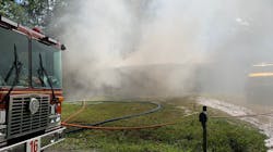 Two firefighters were injured battling a blaze at a home in Chattanooga, TN, on Thursday. Two firefighters were injured battling a blaze at a home in Chattanooga, TN, on Thursday.