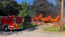 A DeKalb County, GA, firefighter was injured while battling a blaze that broke out at two houses Friday. A DeKalb County, GA, firefighter was injured while battling a blaze that broke out at two houses Friday.