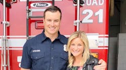 Los Angeles firefighter Eric Stevens and his wife, Amanda. Los Angeles firefighter Eric Stevens and his wife, Amanda.