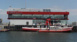 FDNY firefighters aboard Marine 9 rescued two boaters whose vessel capsized Saturday.