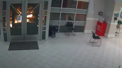 Fredericksburg, VA, firefighters quickly put out two small fires that were intentionally started in front of a city police station Sunday by an unknown man.
