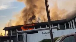 Fresno, CA, crews put out a two-alarm fire at an apartment building Saturday.