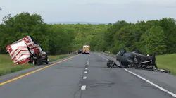 The driver of a Mountain View fire police vehicle was injured when an SUV struck the vehicle from behind in Greenville, NY, on Wednesday.