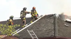 Lexington, KY, firefighters battle a blaze that broke out at a restaurant Saturday.