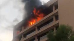 A two-alarm fire broke out at the headquarters of the Washington Metropolitan Area Transit Authority early Wednesday.