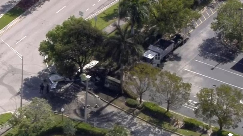 A small plane crashed near a shopping plaza in Miramar, FL, early Tuesday.