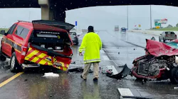 A Mount Juliet, TN, fire SUV responding to a previous interstate crash was struck from behind by another vehicle Wednesday.