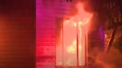 San Antonio firefighters rescued a man from a burning house Thursday. San Antonio firefighters rescued a man from a burning house Thursday.