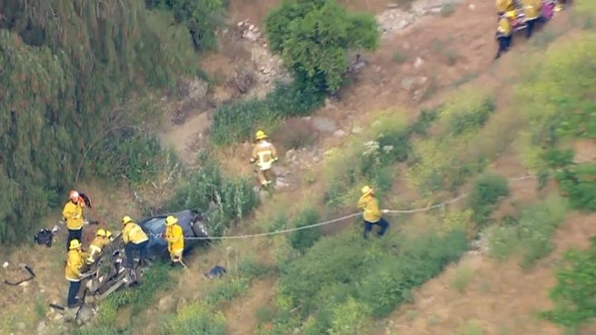 Los Angeles Firefighters Rescue Two after Car Falls 200 Feet | Firehouse