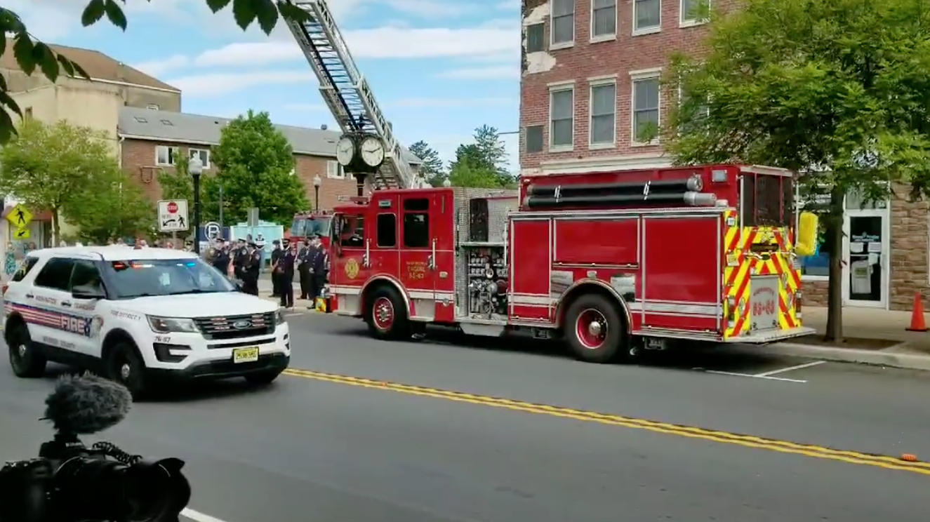 More than 20 departments across Warren, Hunterdon and Morris counties in New Jersey held a procession Saturday to honor Washington Borough firefighter Brian Heinrich, who died from injuries suffered during a 1980 apartment blaze.