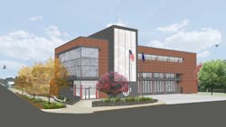 Arlington, VA, County Fire Station 8 incorporates holistically healthy strategies including secluded bunk rooms, natural light and a transition zone with a decontamination room.
