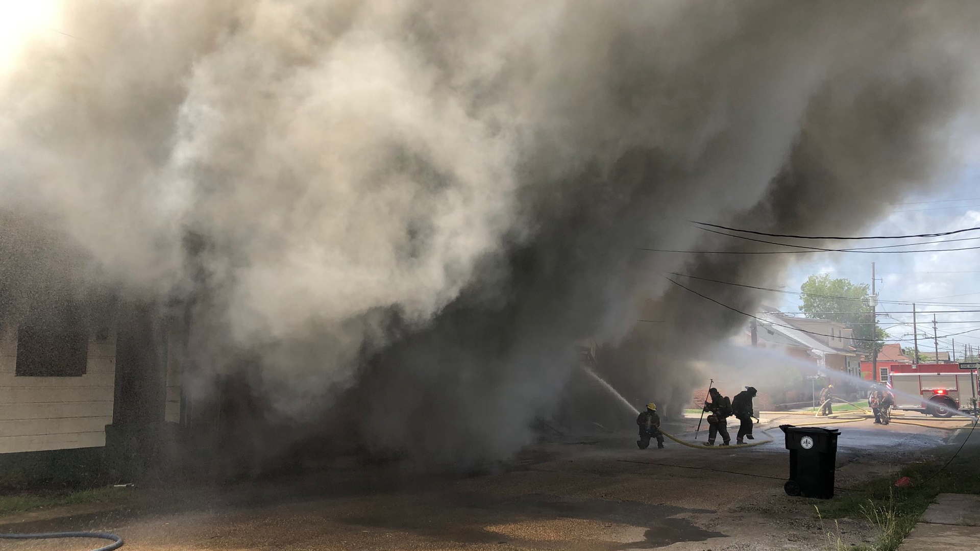 New Orleans firefighters battle a smoke-heavy 3-alarm fire in Treme on Friday, May 22, 2020.