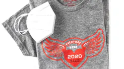 'Everyday Hero' T-Shirt with KN-95 mask.