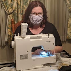 Upper Yoder Township, PA, firefighter Joella Bobak makes masks for first responders and hospital workers during the COVID-19 pandemic. Upper Yoder Township, PA, firefighter Joella Bobak makes masks for first responders and hospital workers during the COVID-19 pandemic.