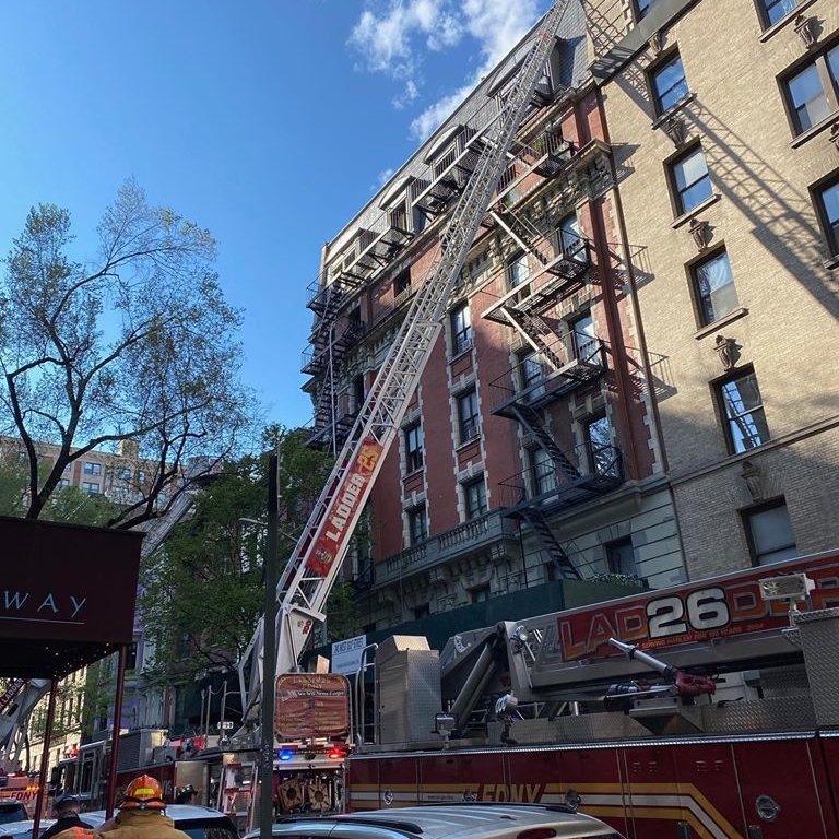 Nearly 140 FDNY firefighters battled a three-alarm blaze that broke out on the fifth floor and spread to the sixth and seventh floors of a Manhattan apartment building Thursday.