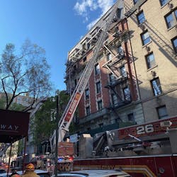 Nearly 140 FDNY firefighters battled a three-alarm blaze that broke out on the fifth floor and spread to the sixth and seventh floors of a Manhattan apartment building Thursday. Nearly 140 FDNY firefighters battled a three-alarm blaze that broke out on the fifth floor and spread to the sixth and seventh floors of a Manhattan apartment building Thursday.