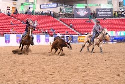 Hunnicutt and his partner Danielle Darnell, placed fourth in an event at the National Finals Rodeo this past December. Hunnicutt and his partner Danielle Darnell, placed fourth in an event at the National Finals Rodeo this past December.