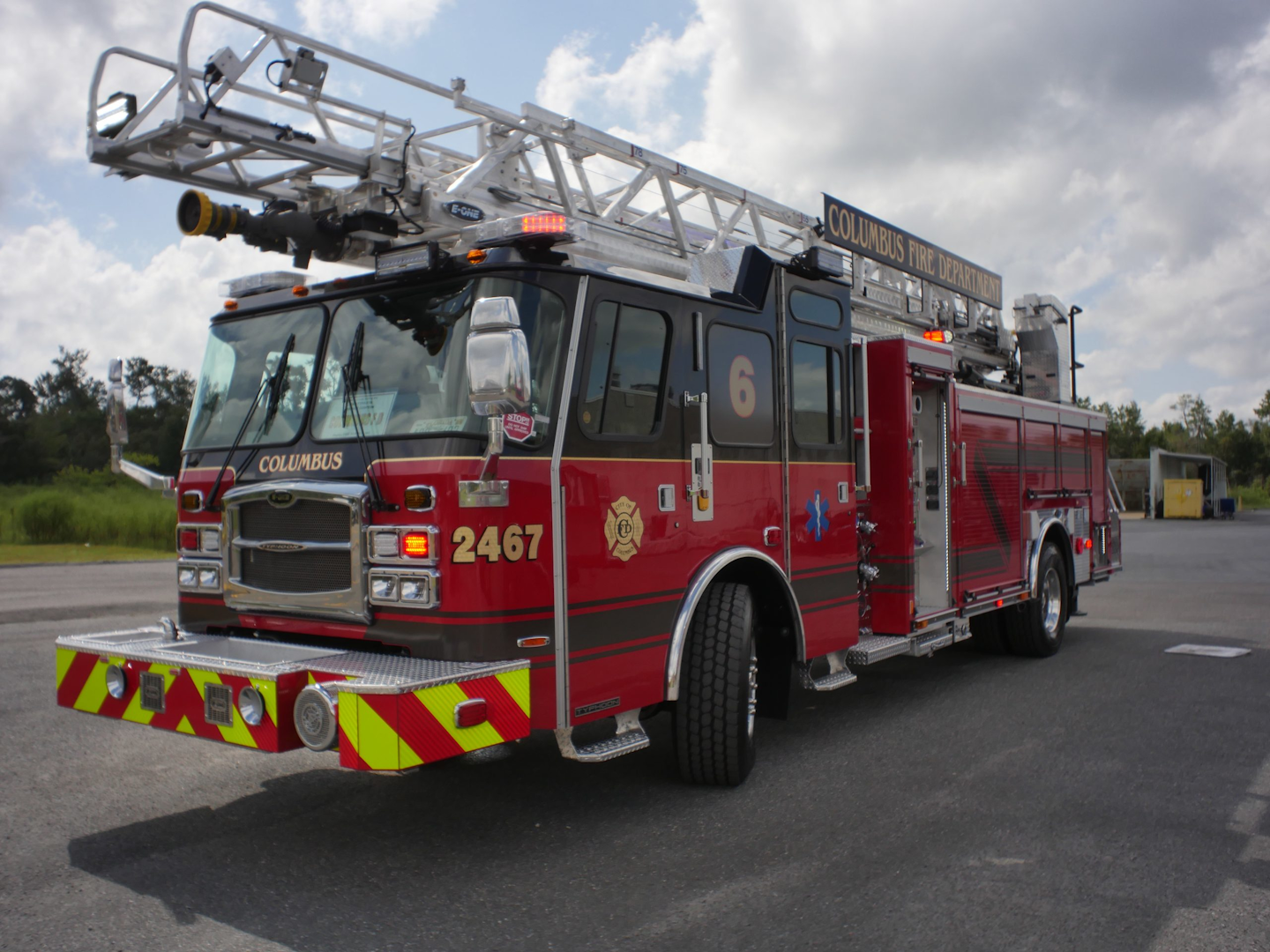 Columbus IN Fire Department RearMount Aerial Firehouse
