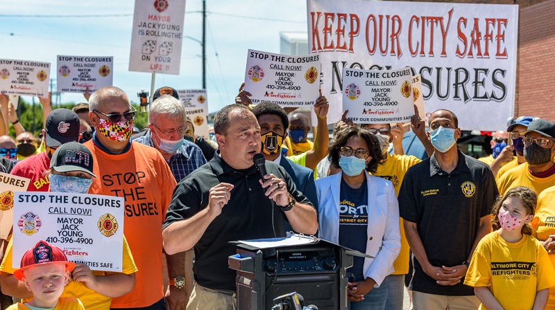 Baltimore City Firefighters Union Protest (md)