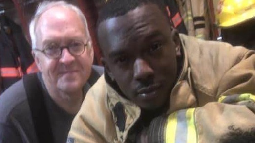 Red Oak, NC, volunteer firefighter Gary Cox (right).