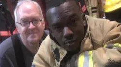 Red Oak, NC, volunteer firefighter Gary Cox (right).