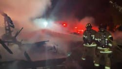 At least nine Jacksonville, FL, firefighters were injured during a cargo ship blaze and explosion Thursday.