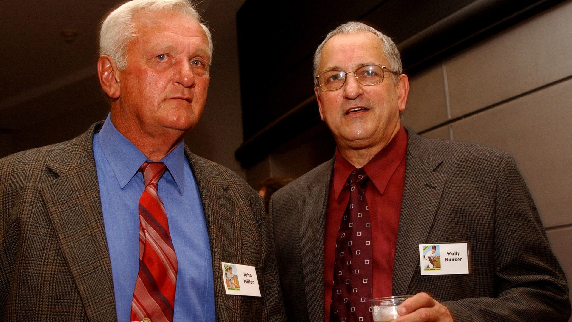 Former Baltimore Orioles pitcher John Miller, seen here with fellow pitcher Wally Bunker (right), served as a Baltimore County firefighter following his baseball career.