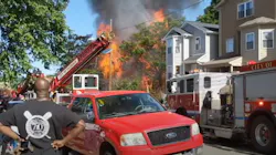 Two Paterson, NJ, firefighters suffered non-life-threatening injuries during a three-alarm blaze Friday.