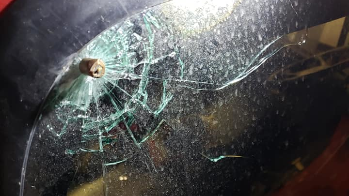 Plum Grove, TX, fire officials placed what appeared to be a 40-caliber round in a bullet hole in the windshiled of a fire apparatus to see if it was a match. The bullet was discovered near the vehicle after shots were fired near the station Thursday.