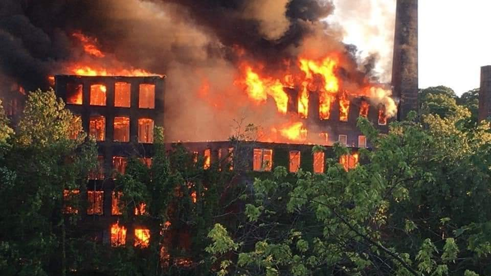 Multiple departments responded to a two-alarm blaze that broke out at the vacant Star Pin factory in Shelton, CT, on Saturday.