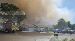 Around 200 firefighters from multiple departments battled a four-alarm brush fire that broke out near a wildlife center in Suisun City, CA, on Wednesday.