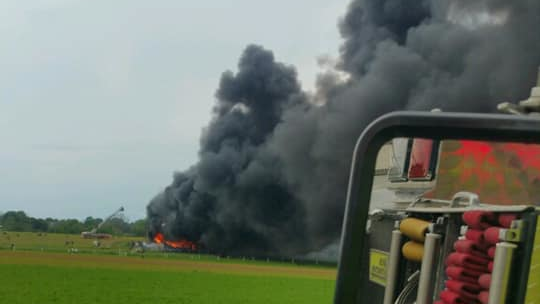 Firefighters from multiple companies battled a massive blaze that broke out at a barn in Upper Leacock Township in Lancaster County on Wednesday.