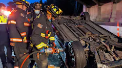 Westport, CT, firefighters extricated a trapped occupant before the car the person was in caught fire late Sunday.