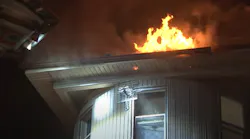 Fireworks were responsible for causing a two-alarm house blaze that took Worcester, MA, firefighters 30 minutes to put out late Sunday.