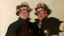 Roslyn Rescue Allen R. “Big Al” Frye (left) and Frank Calo at a 2000 fire. Roslyn Rescue Allen R. “Big Al” Frye (left) and Frank Calo at a 2000 fire.
